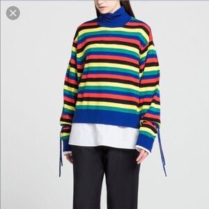 JW Anderson Uniqlo Women's 100% wool rainbow striped oversized slouchy sweater S